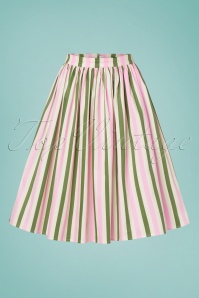 Collectif Clothing - Jasmine Strawberry Striped Swing Skirt Années 50 en Multi