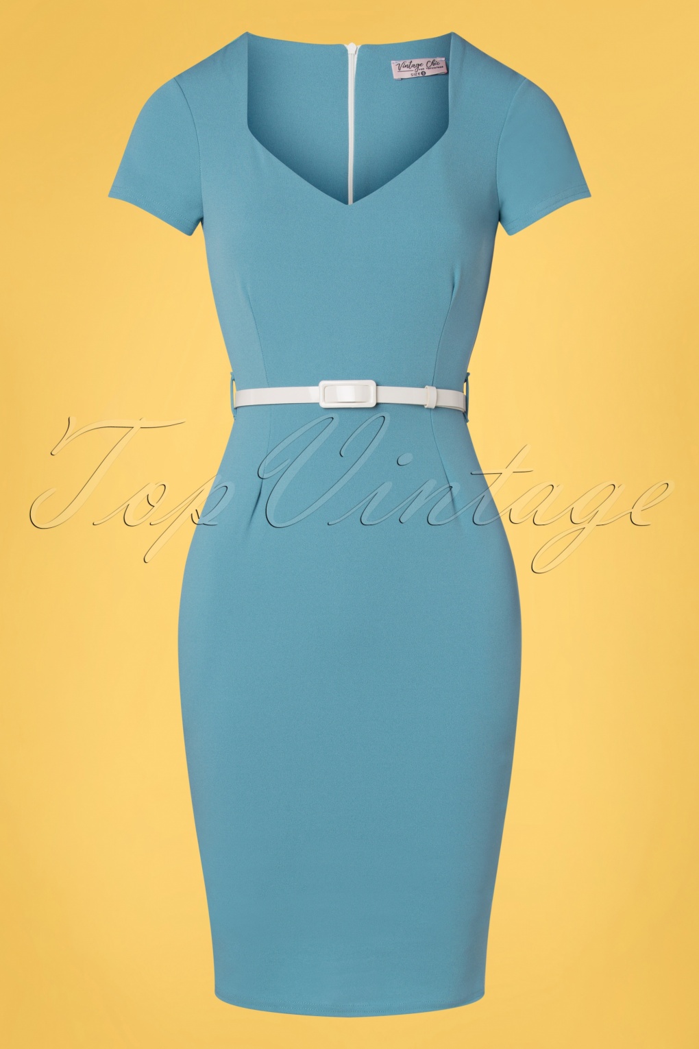 Alpha Woman Blue Pencil Dress
