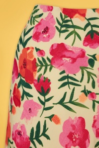 Wild Pony - Falda Watercolour Floral Skirt Années 60 en Crème 3