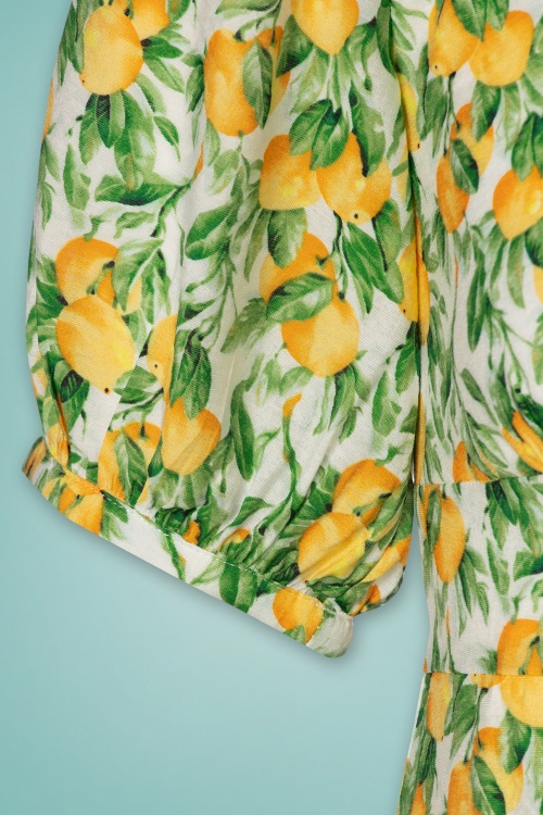 Wild Pony - Leona Lemon Shirt Dress Années 60 en Blanc 4