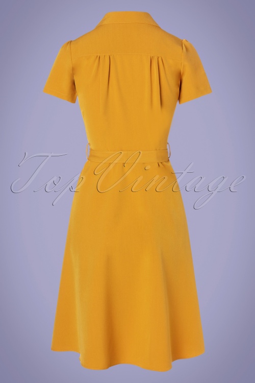 Pretty Retro - 40s Pretty Shirt Dress in Mustard 2