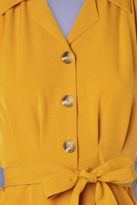 Pretty Retro - Mooie blouse-jurk in mosterd 4