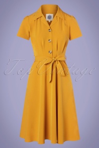 Pretty Retro - 40s Pretty Shirt Dress in Mustard