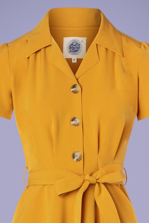 Pretty Retro - 40s Pretty Shirt Dress in Mustard 3