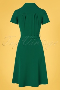 Pretty Retro - 40s Pretty Shirt Dress in Emerald 2
