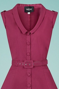 Collectif Clothing - 50s Leonie Swing Dress in Raspberry 3