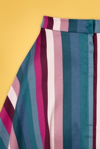 Collectif Clothing - Matilde Paradise Stripes Swing Skirt Années 50 en Multi 4