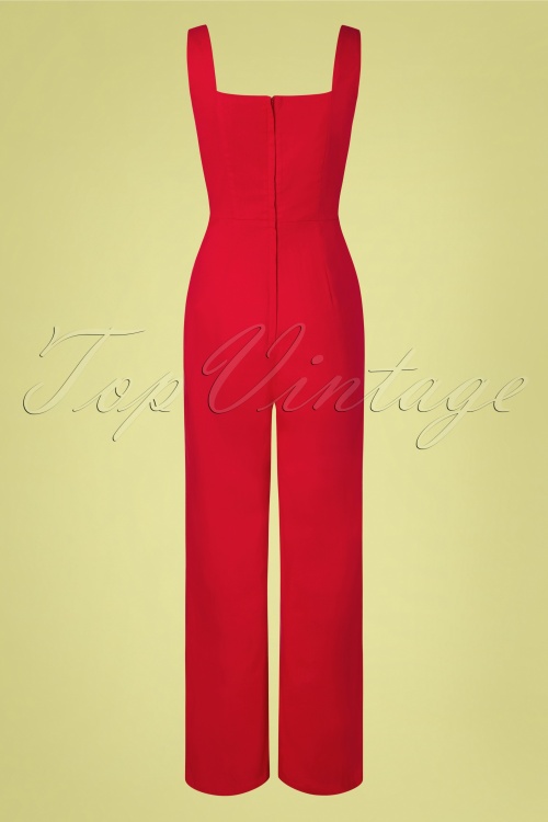 Collectif Clothing - Ariana Jumpsuit Années 50 en Rouge  4