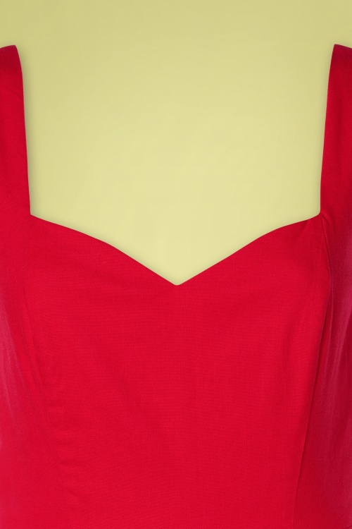 Collectif Clothing - Ariana Jumpsuit Années 50 en Rouge  3