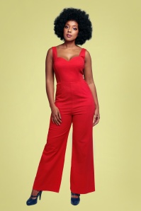 Collectif Clothing - Ariana jumpsuit in rood