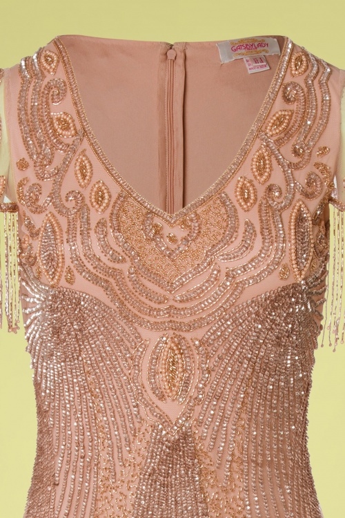 GatsbyLady - 20s Marta Flapper Dress in Blush 2
