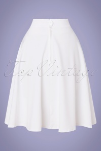 Steady Clothing - 50s High Waist Thrills Swing Skirt in White 4