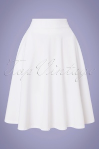 Steady Clothing - High Waist Thrills Swing Skirt Années 50 en Blanc