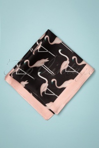 Unique Vintage - 50s Flamingo Hair Scarf in Black and Pink 4