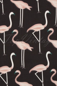 Unique Vintage - 50s Flamingo Hair Scarf in Black and Pink 3