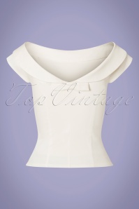 Collectif Clothing - 50s Cordelia Top in Ivory 2