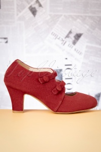 Lola Ramona ♥ Topvintage - 40s Ava Means Business Pumps in Warm Red 3