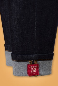 Rumble59 - Second Skin Skinny Jeans Années 50 en Bleu Jean 6