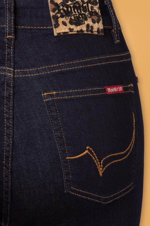 Rumble59 - 50s Second Skin Skinny Jeans in Denim Blue 5