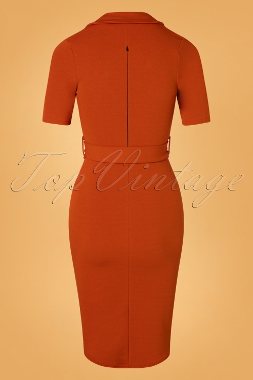 Vintage Chic for Topvintage - 50s Denysa Pencil Dress in Cinnamon 5