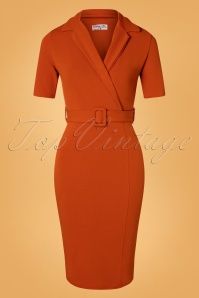 Vintage Chic for Topvintage - 50s Denysa Pencil Dress in Cinnamon 2