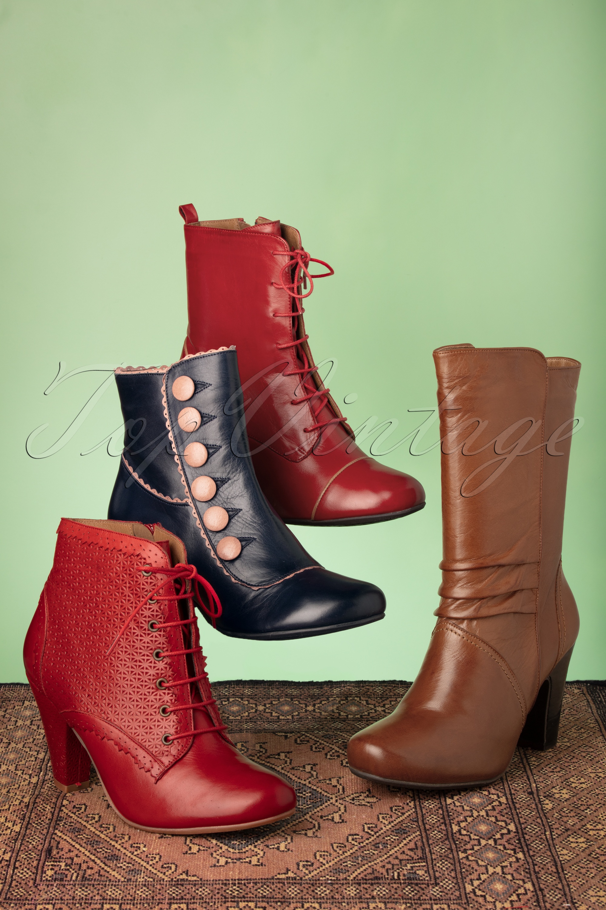 Miz Mooz - Fido Ankle Booties aus Leder in dunklem Denim 4