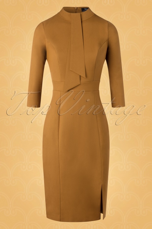 Vintage Diva  - De Marlene pencil jurk in burnished amber 3