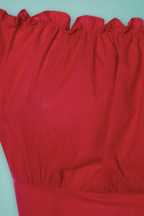 Collectif Clothing - Viviana Top Années 50 en Rouge 3