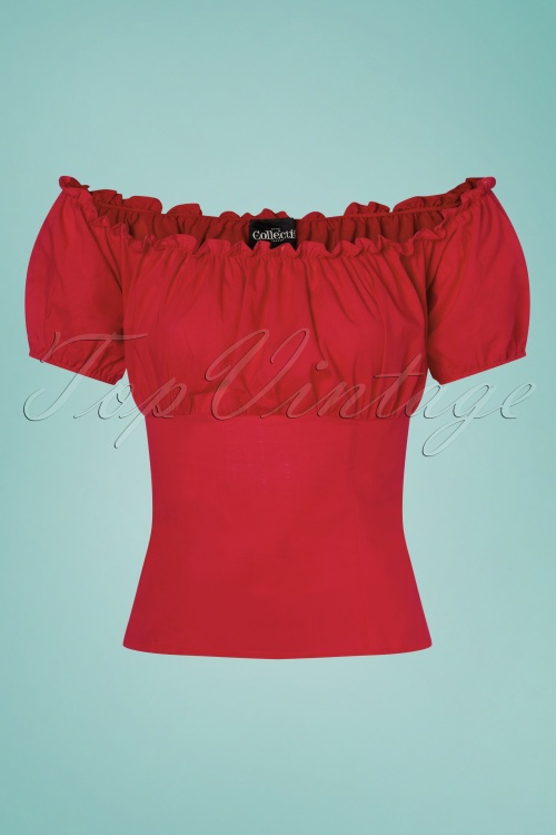 Collectif Clothing - 50s Viviana Top in Red