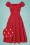 Vestido con columpio de muñeca Dolores Love Hearts de los años 50 en rojo