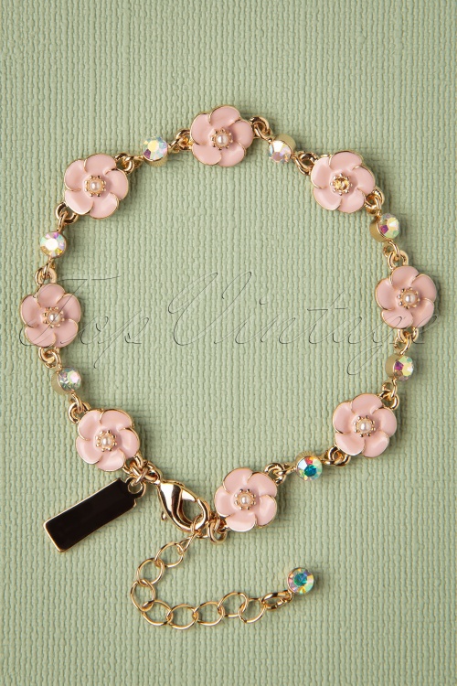 Lovely - 50s Small Rose Bracelet in Soft Pink
