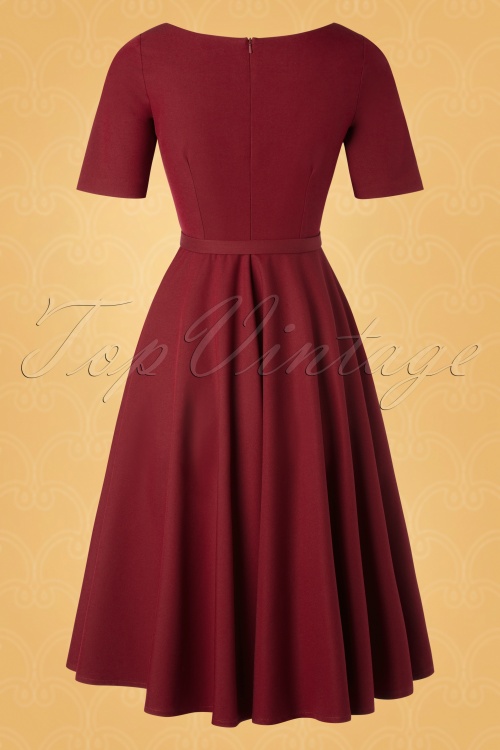 Vintage Diva  - The Beth Swing Dress in Deeply Red 8