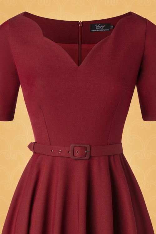 Vintage Diva  - Das Beth Swing-Kleid in Deeply Red 6