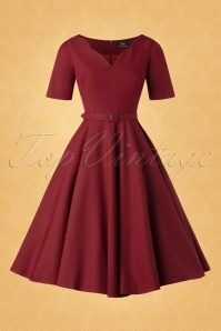 Vintage Diva  - The Beth Swing Dress in Deeply Red 5