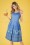 Banned Retro - 50s Holiday Dress Années 50 en Bleu Barbeau 