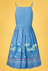 Banned Retro - 50s Holiday Dress in Cornflower Blue 5