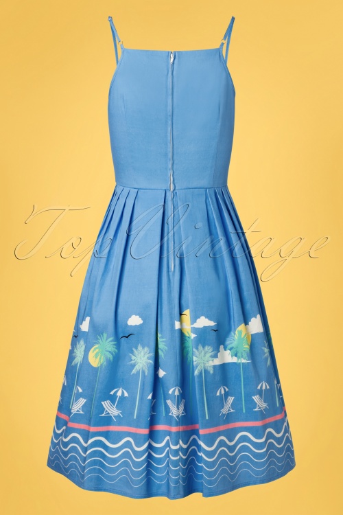 Banned Retro - 50s Holiday Dress in Cornflower Blue 5