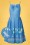 Banned Retro - 50s Holiday Dress Années 50 en Bleu Barbeau  2