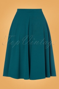 Vintage Chic for Topvintage - Sheila Swing Skirt Années 50 en Bleu Canard 2