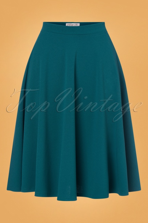 Vintage Chic for Topvintage - Sheila swingrok in teal