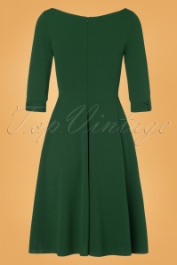 Vintage Chic for Topvintage - 50s Lauriana Swing Dress in Forest Green 5