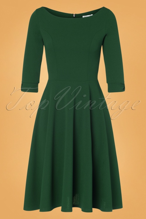 Vintage Chic for Topvintage - 50s Lauriana Swing Dress in Forest Green 2