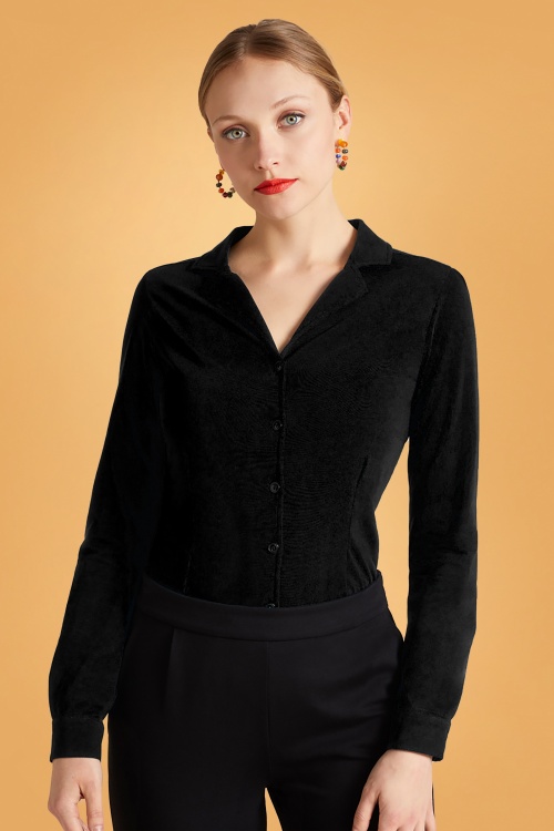 King Louie - 60s Patty Light Blouse in Black
