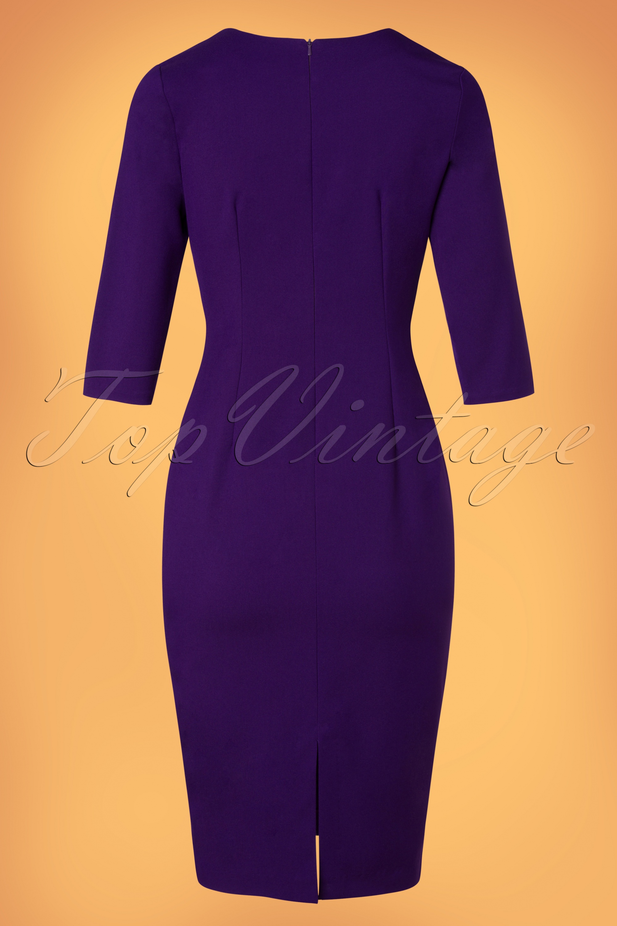 Glamour Bunny 50s Nicole Pencil Dress in Acid Purple Shop at Topvintage