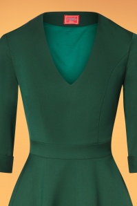 Glamour Bunny - 50s Sasha Swing Dress in Dark Green 4
