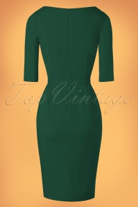 Glamour Bunny - 50s Aviva Pencil Dress in Dark Green 6