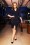 Glamour Bunny -  Sabrina Pencil Dress Années 50 en Bleu Marine