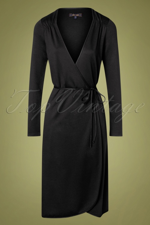 King Louie - Mandy Milano Wrap Dress Années 60 en Noir 2