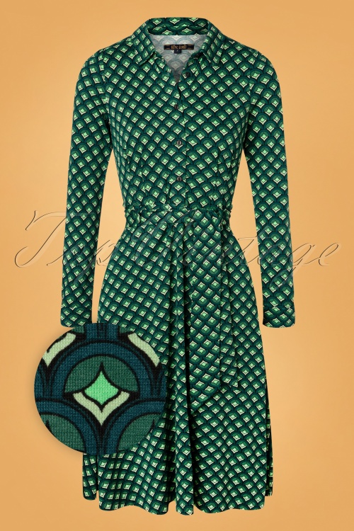 60s Sheeva Pose Dress in Dragonfly Green