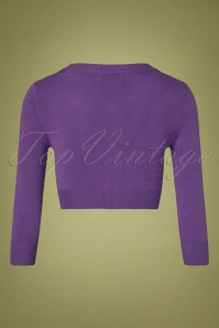 Mak Sweater - 50s Shela Cropped Cardigan in Blueberry Purple 2